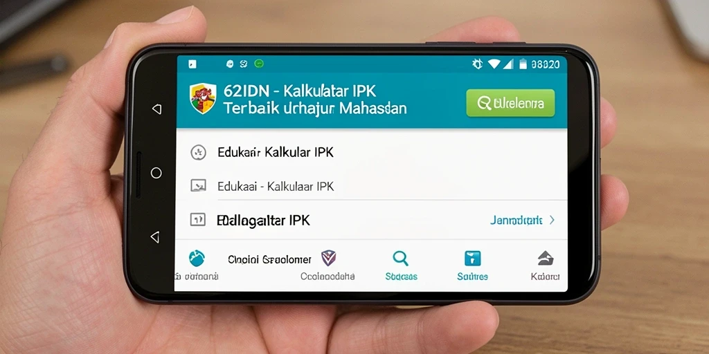 Tampilan antarmuka aplikasi Kalkulator IPK 62IDN yang intuitif.