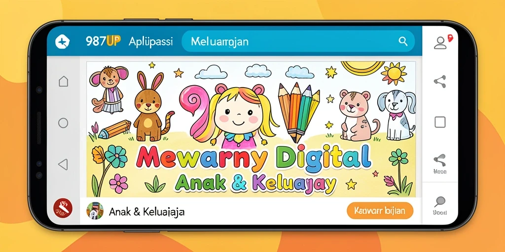 Antarmuka aplikasi Mewarnai Digital 987UP yang menarik dan interaktif.