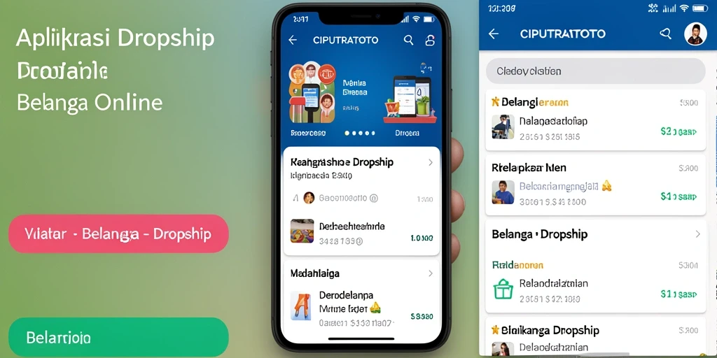 Antarmuka aplikasi CIPUTRATOTO menampilkan daftar produk dropship yang menarik.