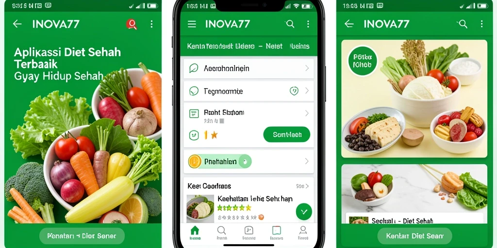 Tampilan antarmuka INOVA77 yang intuitif untuk Diet Sehat.