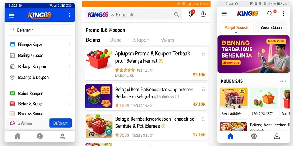 Tampilan antarmuka aplikasi KING88 dengan berbagai promo menarik.
