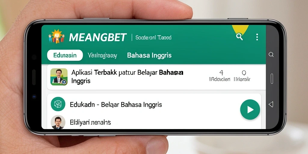 Tampilan antarmuka MENANGBET yang intuitif untuk belajar Bahasa Inggris.