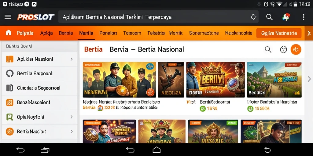 Tampilan antarmuka aplikasi PROSLOT yang informatif.