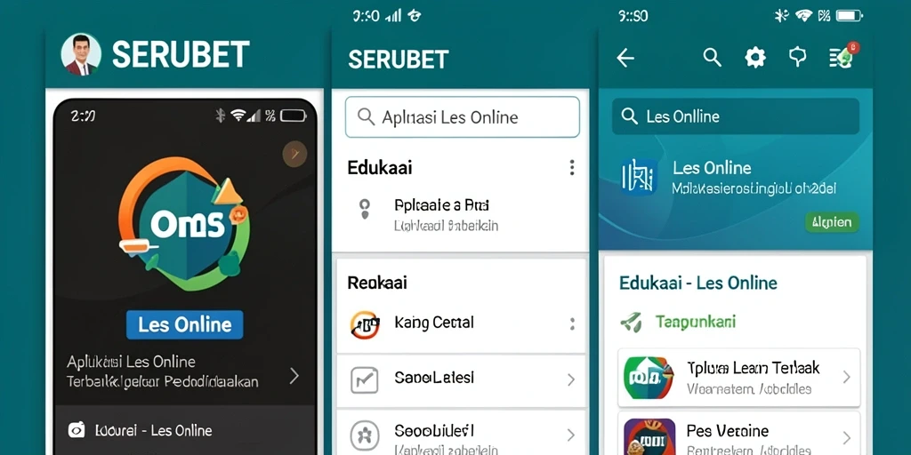 Antarmuka aplikasi SERUBET yang mudah dinavigasi untuk belajar Les Online.
