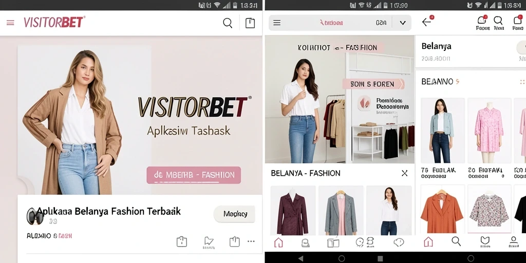 Antarmuka intuitif aplikasi VISITORBET untuk belanja fashion.
