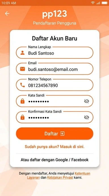 Panduan Registrasi Akun Baru di pp123